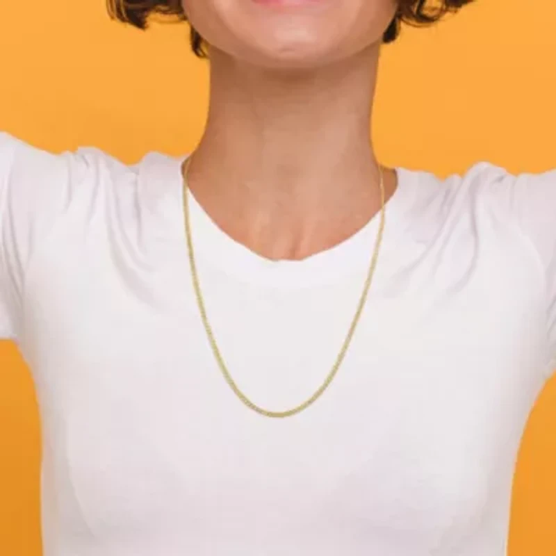 2.3mm Curb Link Chain Necklace 10K Yellow Gold
