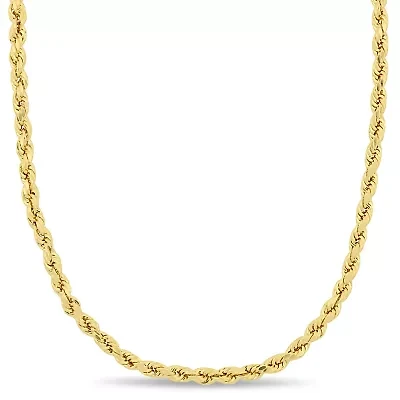 3mm Rope Chain Necklace 10K Yellow Gold