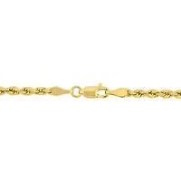 3mm Rope Chain Necklace 10K Yellow Gold