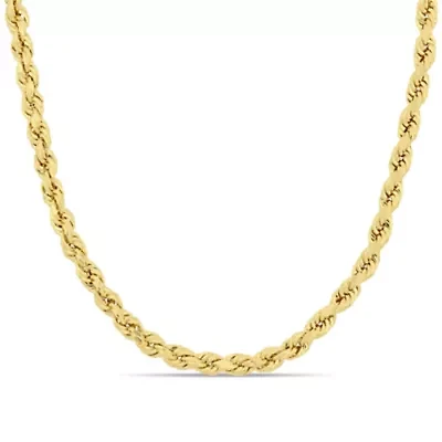 4mm Rope Chain Necklace 14K Yellow Gold