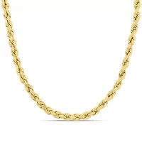 4mm Rope Chain Necklace 14K Yellow Gold