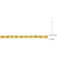 4mm Rope Chain Necklace 14K Yellow Gold