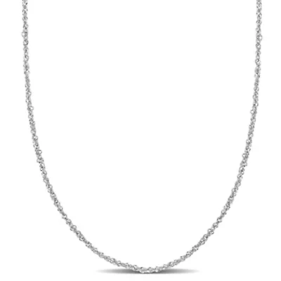 1.2mm Sparkling Singapore Chain Necklace 14K Gold