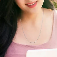 1.2mm Sparkling Singapore Chain Necklace 14K Gold
