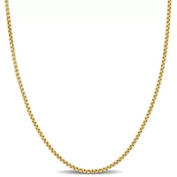 1.6mm Round Box Link Chain Necklace 10K Yellow Gold