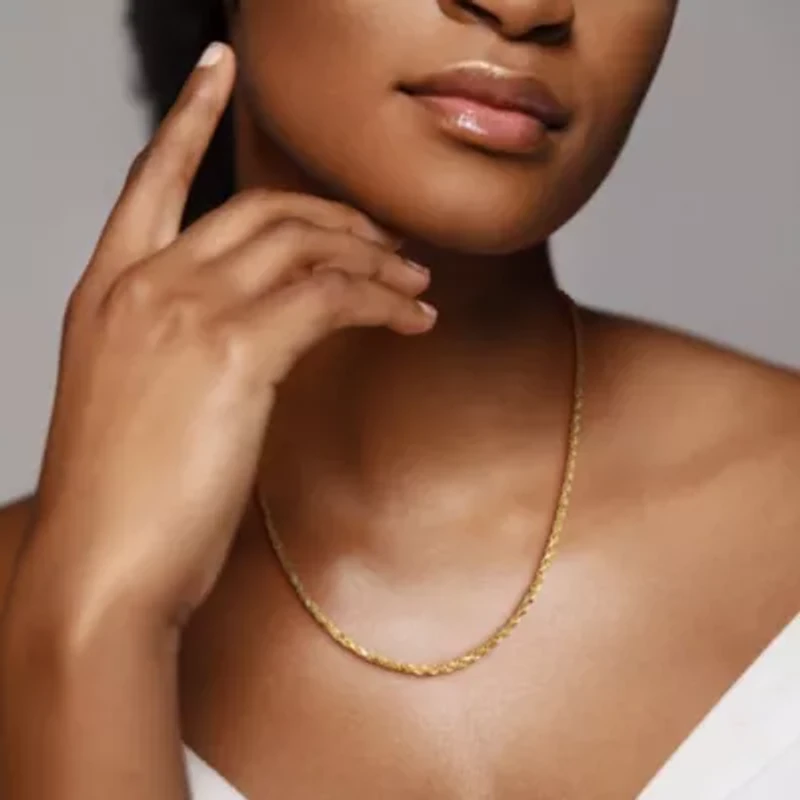3mm Rope Chain Necklace 14K Yellow Gold