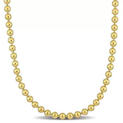 3mm Ball Bead Necklace 14K Yellow Gold