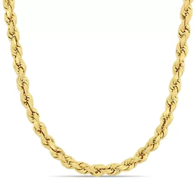 5mm Rope Chain Necklace 10K Yellow Gold