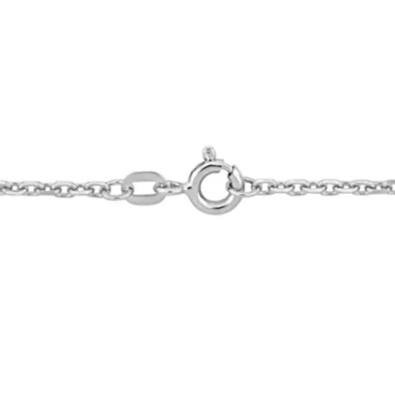 1.2mm Diamond Cut Cable Chain Necklace 14K White Gold