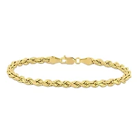 4mm Rope Chain Bracelet 10K Yellow Gold