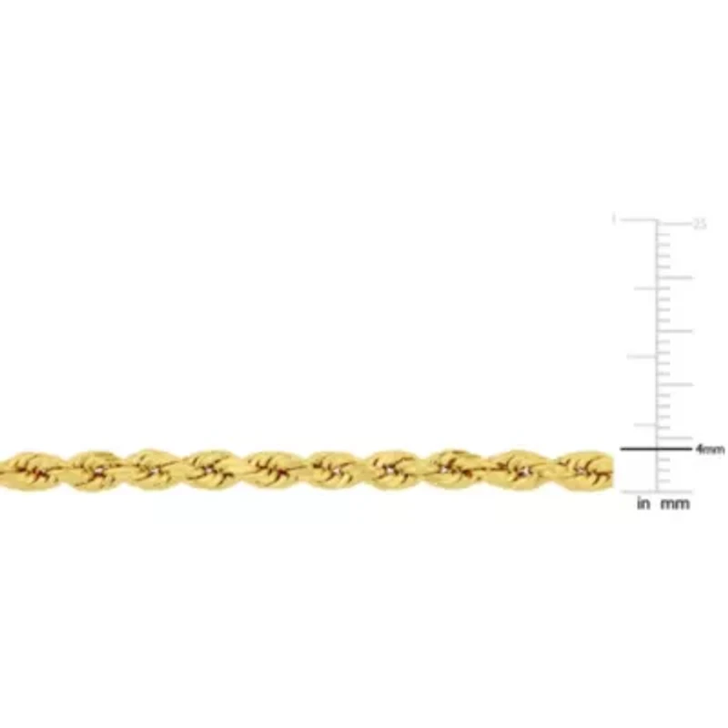4mm Rope Chain Bracelet 10K Yellow Gold