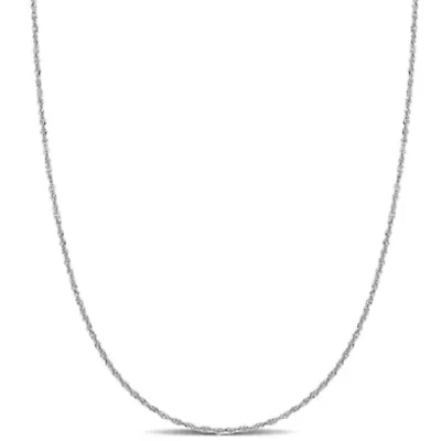 1mm Sparkling Singapore Chain Necklace 14K Gold