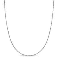 1mm Sparkling Singapore Chain Necklace 14K Gold