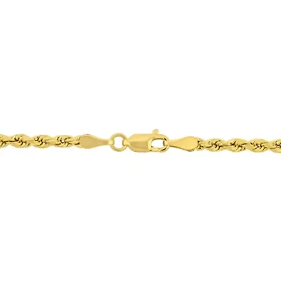 Men's 3mm Rope Chain Bracelet 10K Yellow Gold