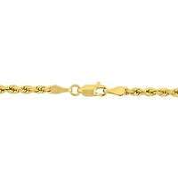 Men's 3mm Rope Chain Bracelet 10K Yellow Gold