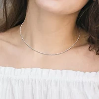 0.85mm Wheat Link Chain Necklace 14K Gold