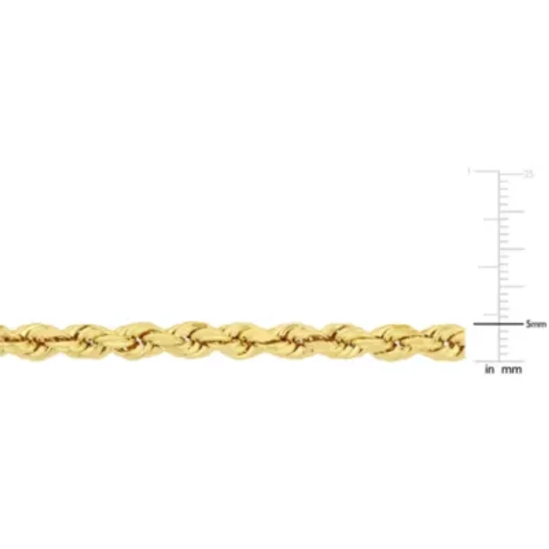 5mm Rope Chain Necklace 14K Yellow Gold