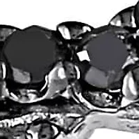 Black & White Diamond Ring 10k Gold Rhodium Plated