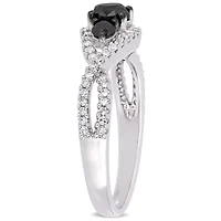 Diamond Ring 14k White Gold Black Rhodium Plated