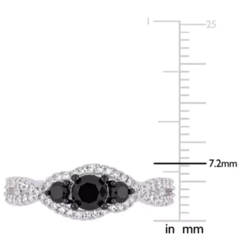Diamond Ring 14k White Gold Black Rhodium Plated