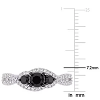 Diamond Ring 14k White Gold Black Rhodium Plated