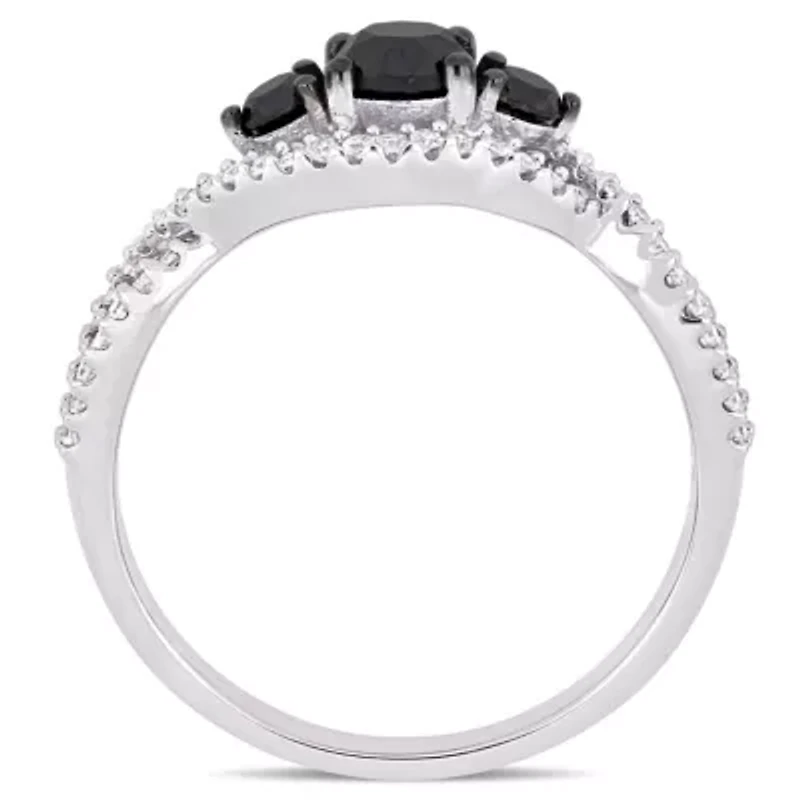 Diamond Ring 14k White Gold Black Rhodium Plated