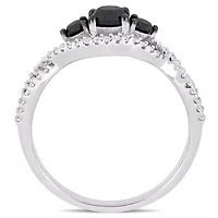 Diamond Ring 14k White Gold Black Rhodium Plated