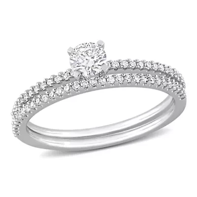 Diamond Bridal Set Ring 14k White Gold