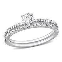 Diamond Bridal Set Ring 14k White Gold