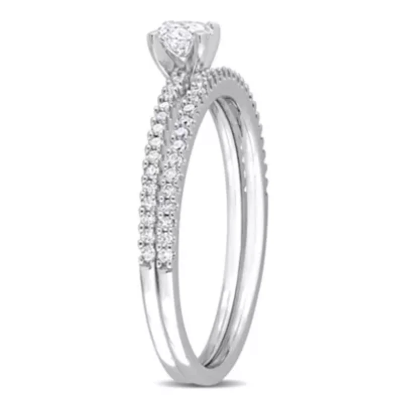 Diamond Bridal Set Ring 14k White Gold