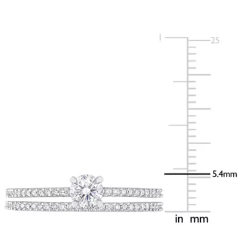 Diamond Bridal Set Ring 14k White Gold