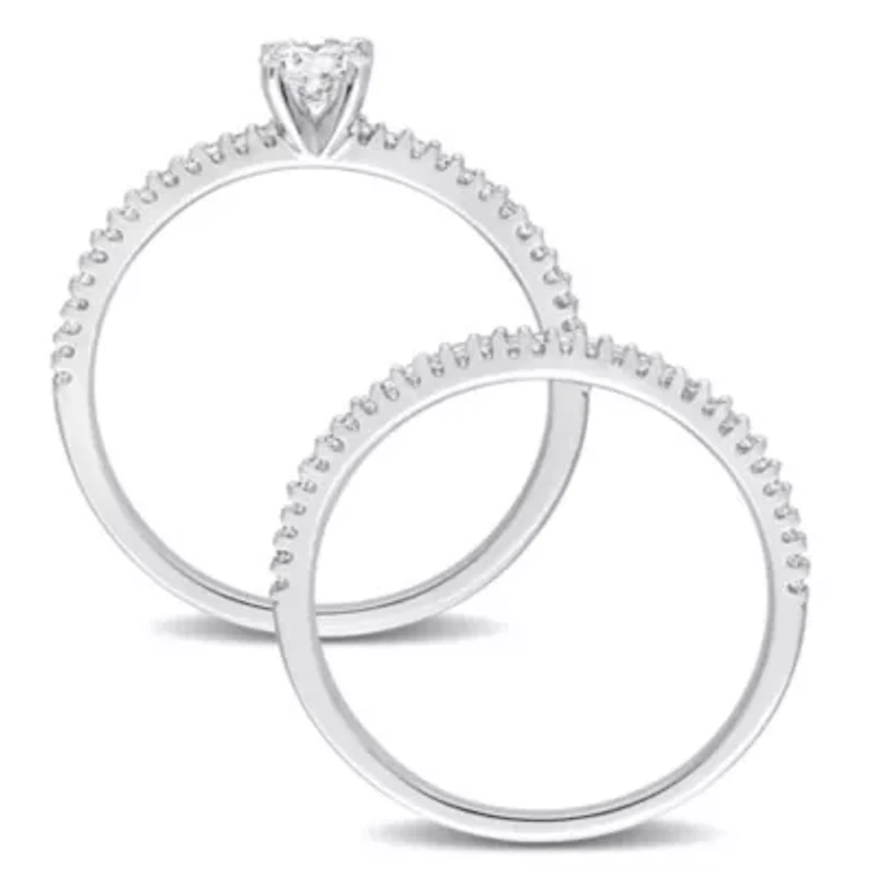 Diamond Bridal Set Ring 14k White Gold