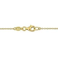 Lab Created White Sapphire Initial Necklace Yellow Plated Sterling Silver