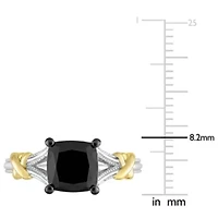 Black Diamond Ring 14k Two-Tone Gold Rhodium Plated