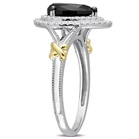 Black & White Diamond Ring 14k Two-Tone Gold Rhodium Plated