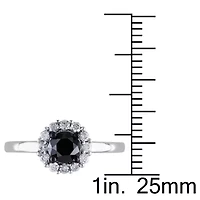 Black & White Diamond Engagement Ring 10k Gold