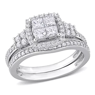 Diamond Bridal Set Ring 10k White Gold