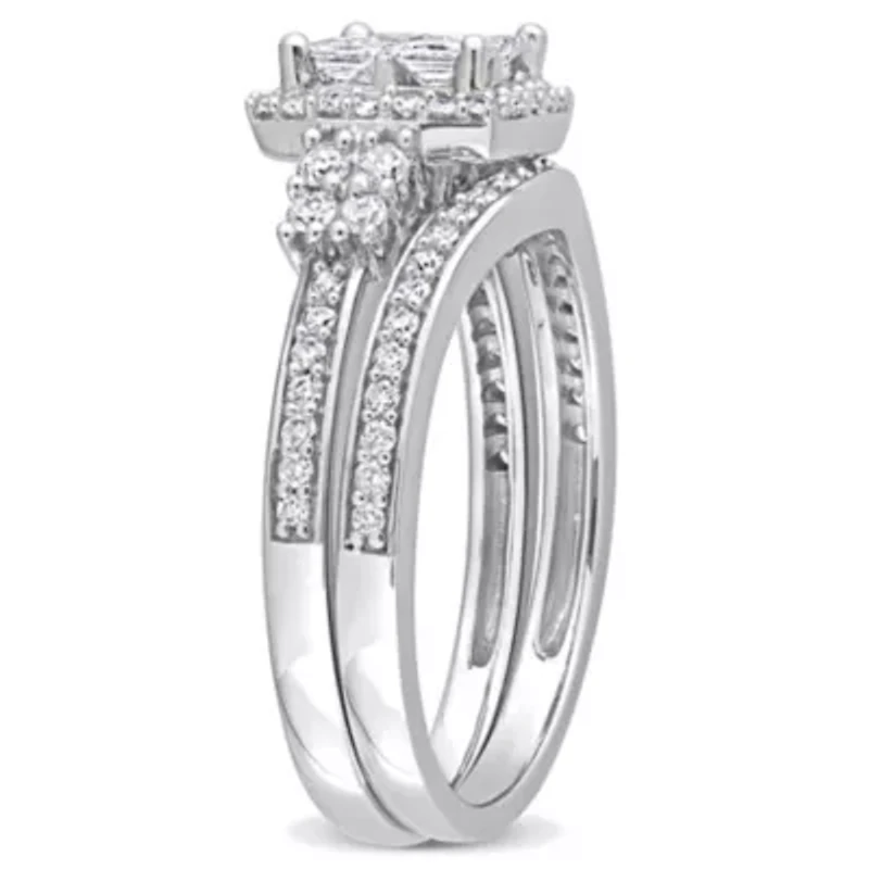 Diamond Bridal Set Ring 10k White Gold