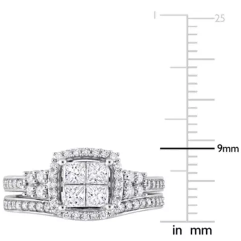 Diamond Bridal Set Ring 10k White Gold