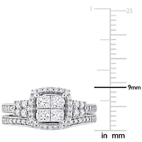 Diamond Bridal Set Ring 10k White Gold
