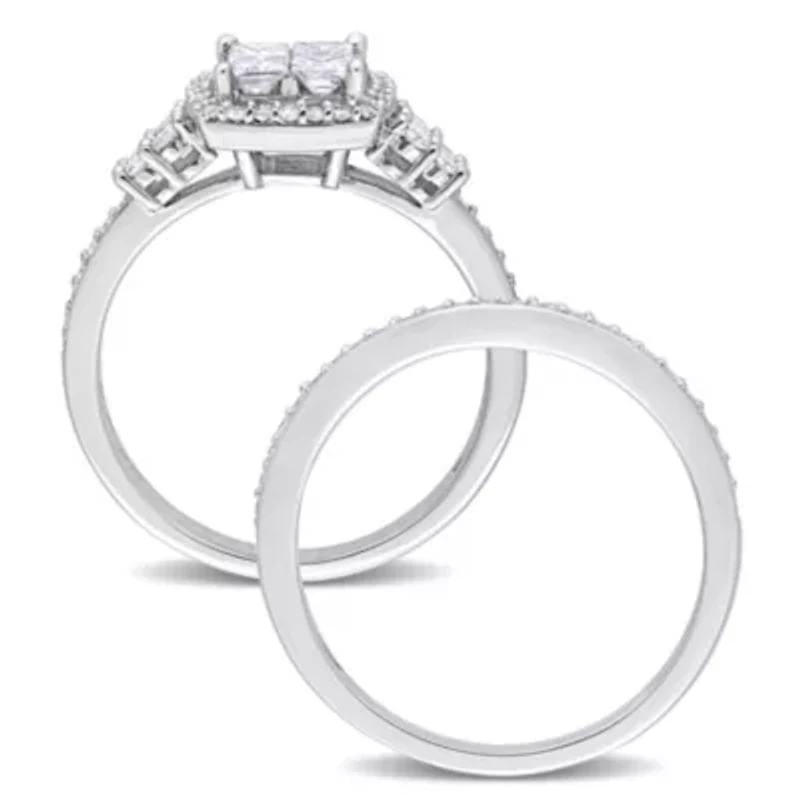 Diamond Bridal Set Ring 10k White Gold