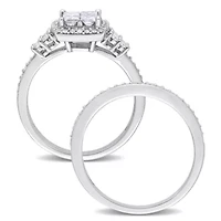 Diamond Bridal Set Ring 10k White Gold