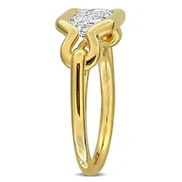 Lab Grown Diamond Ring Yellow Plated Sterling Silver