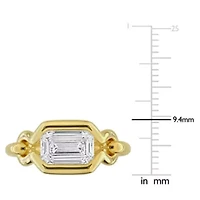 Lab Grown Diamond Ring Yellow Plated Sterling Silver