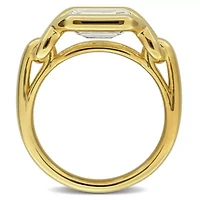 Lab Grown Diamond Ring Yellow Plated Sterling Silver