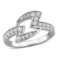 Lab Created White Sapphire Ring Sterling Silver