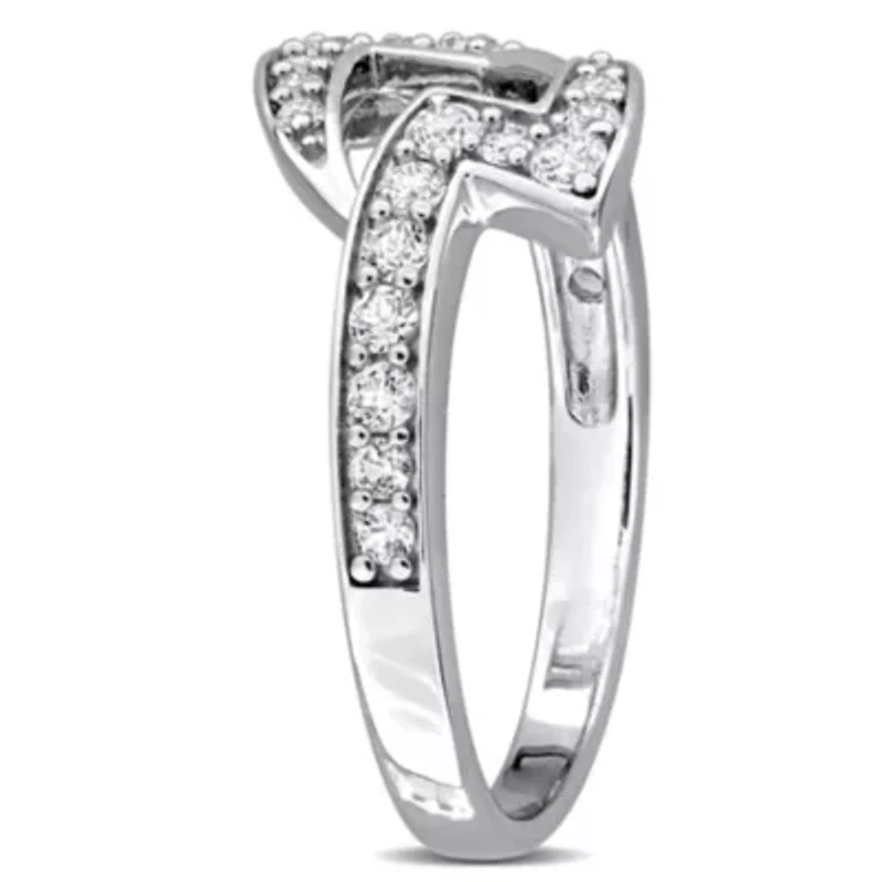 Lab Created White Sapphire Ring Sterling Silver
