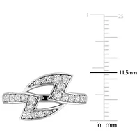 Lab Created White Sapphire Ring Sterling Silver