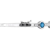 London Blue Topaz & White Topaz Station Bangle in Sterling Silver