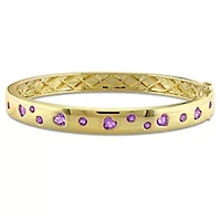 Gemstone Bangle Yellow Plated Sterling Silver